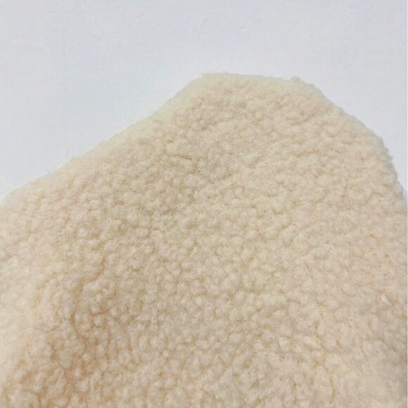 Khaki Casual Women's Elegant French Style Loose Apricot Faux Lamb Lapel Coat - Picture 7 of 7